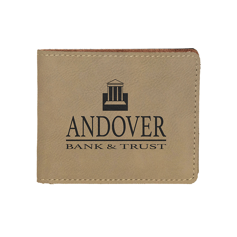 Laserable Leatherette Bifold Men Wallet with Coin Pocket