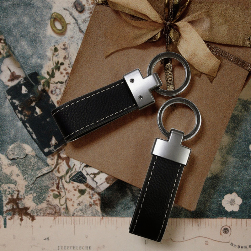 Laserable Leatherette Lanyard Keychain