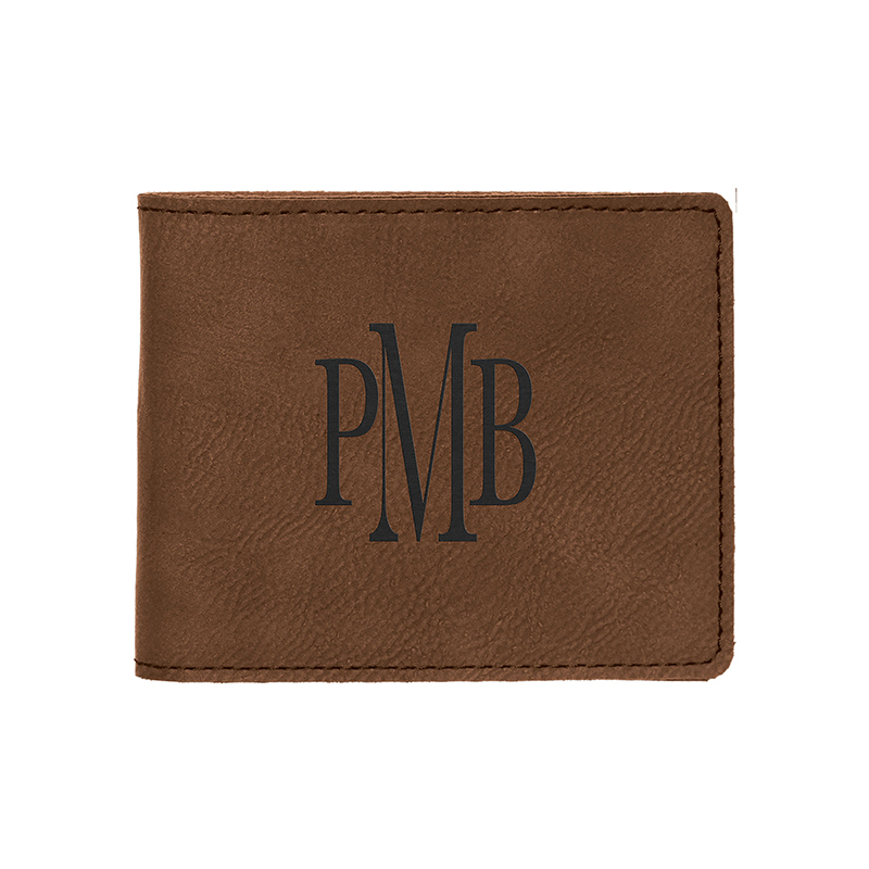 Laserable Leatherette Bifold Men Wallet with Coin Pocket