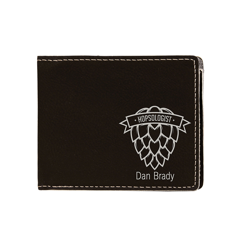 Laserable Leatherette Bifold Men Wallet with Coin Pocket