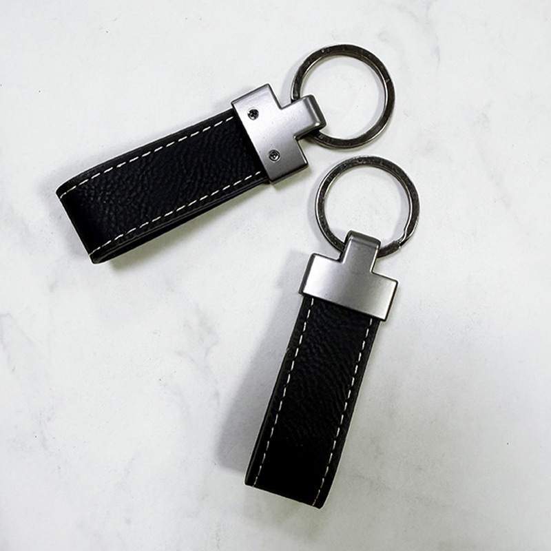 Laserable Leatherette Lanyard Keychain