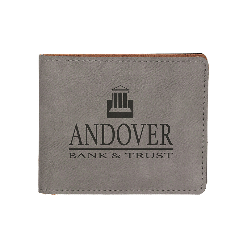 Laserable Leatherette Bifold Men Wallet with Coin Pocket