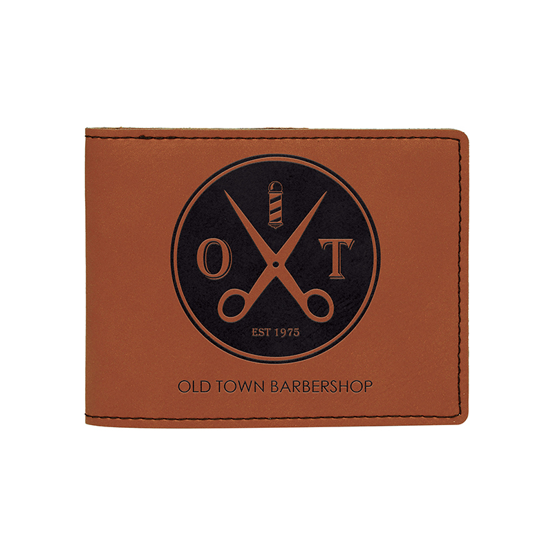 Laserable Leatherette Bifold Men Wallet with Coin Pocket