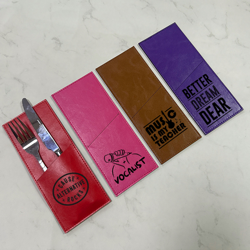 Laserable Leatherette Cutlery Holder