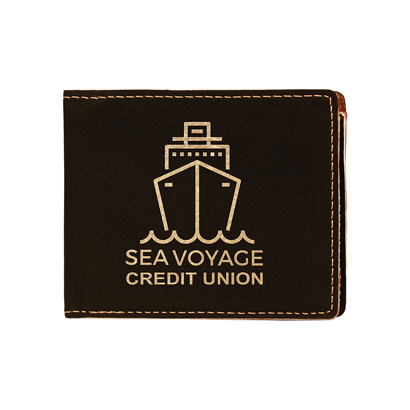 Laserable Leatherette Bifold Men Wallet with Coin Pocket