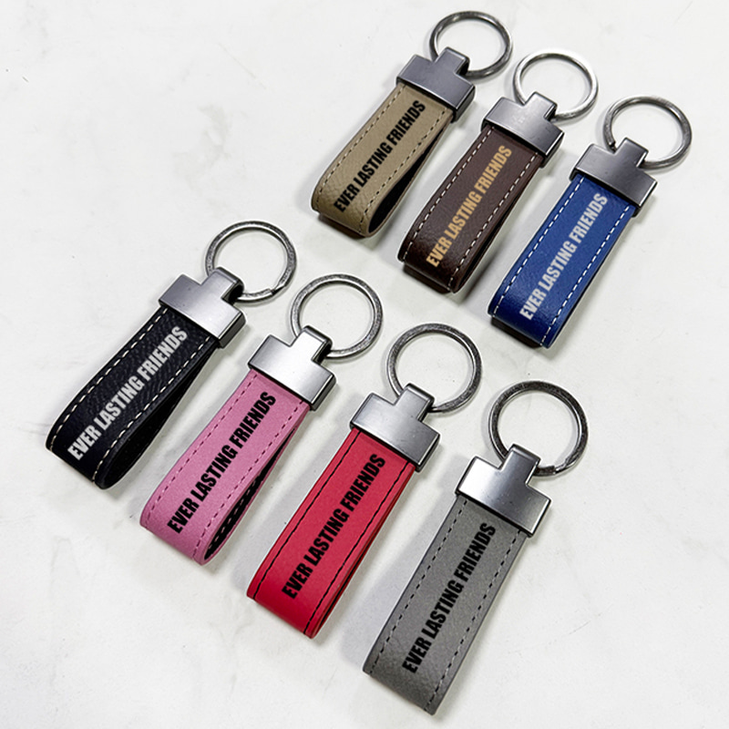 Laserable Leatherette Lanyard Keychain