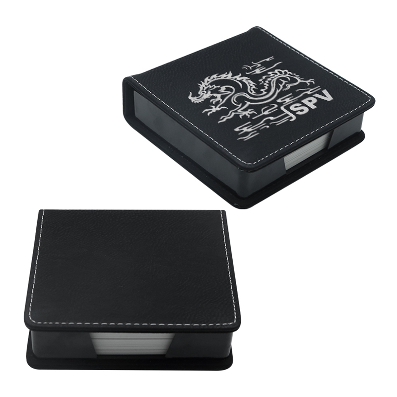 Laserable Leatherette Square Notepad Holder