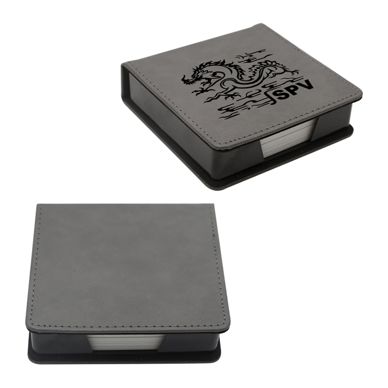 Laserable Leatherette Square Notepad Holder