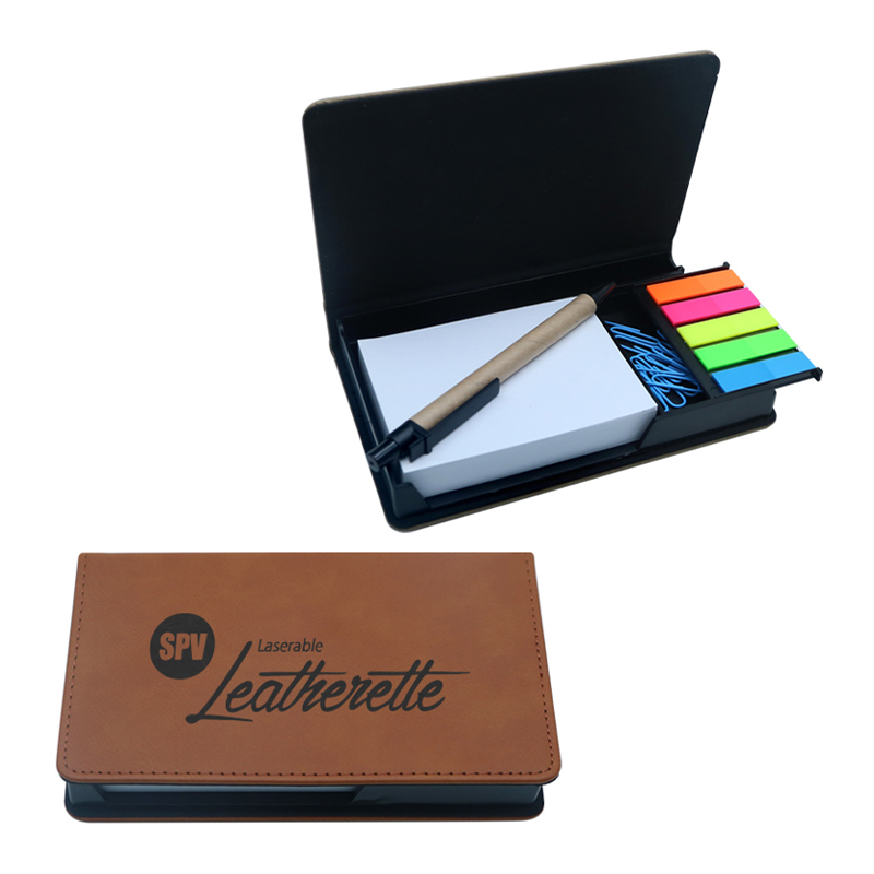 Laserable Leatherette Rectangle Notepad Holder