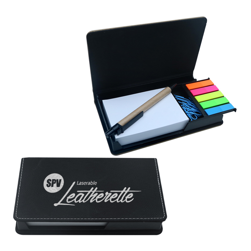 Laserable Leatherette Rectangle Notepad Holder