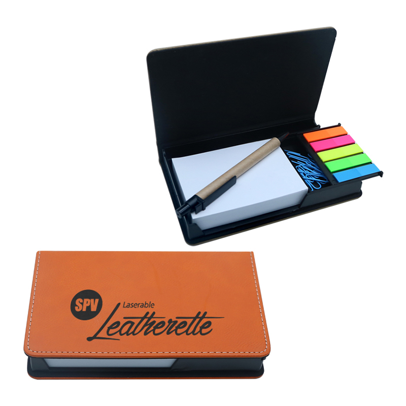 Laserable Leatherette Rectangle Notepad Holder