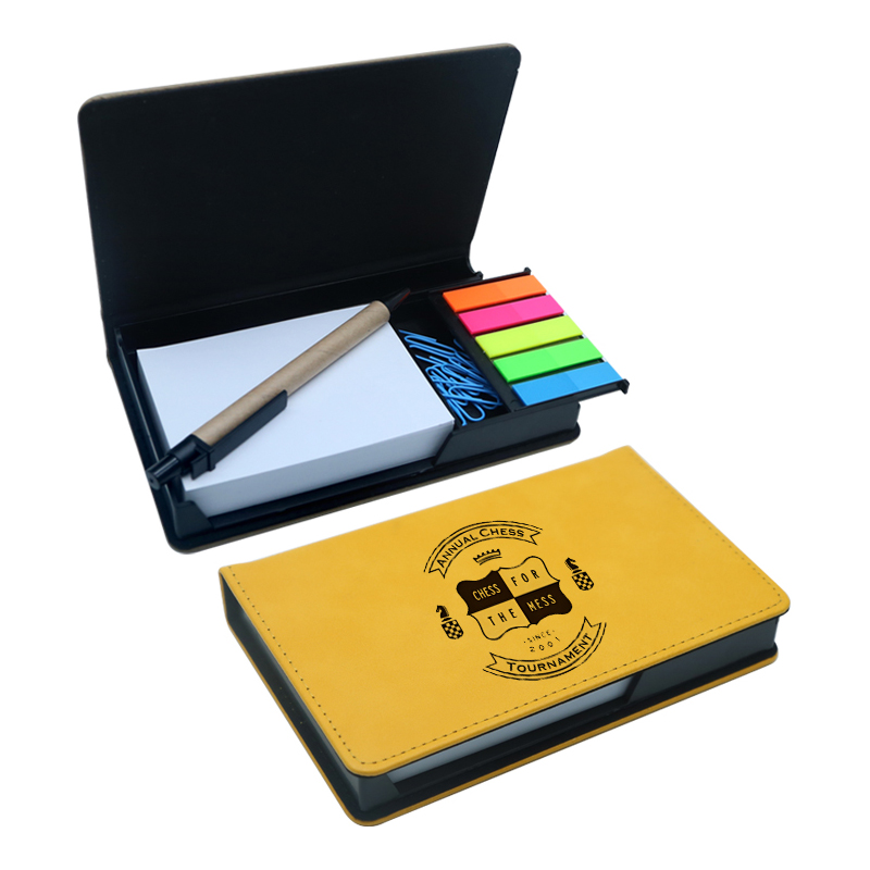Laserable Leatherette Rectangle Notepad Holder