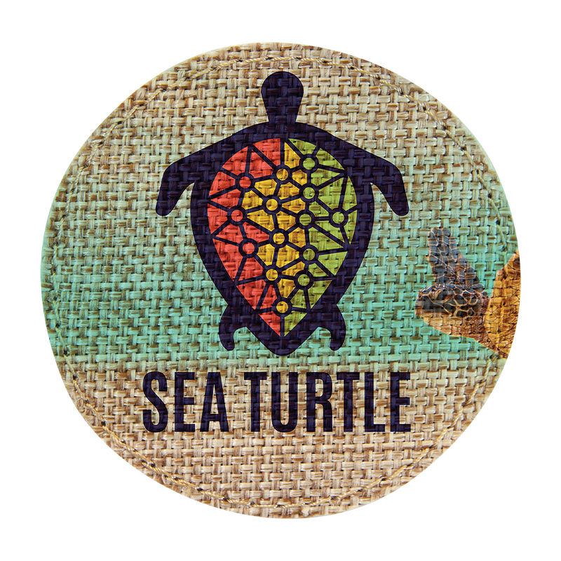 3' Round Burlap Sublimatable Patch with Adhesive