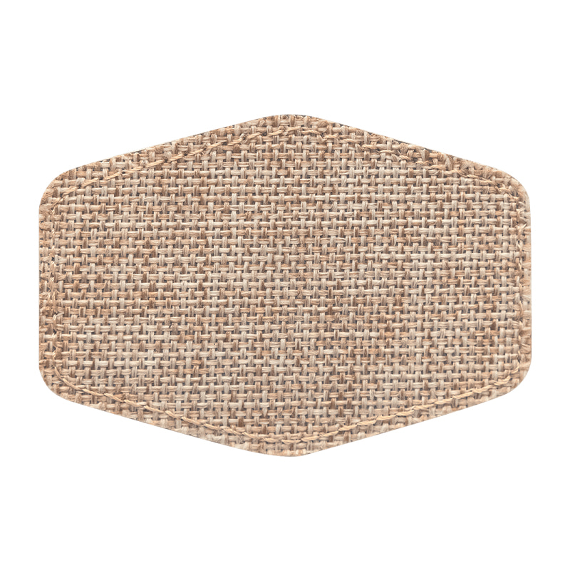 3 1/2' x 2 1/2' Burlap Hex Sublimatable Patch with Adhesive