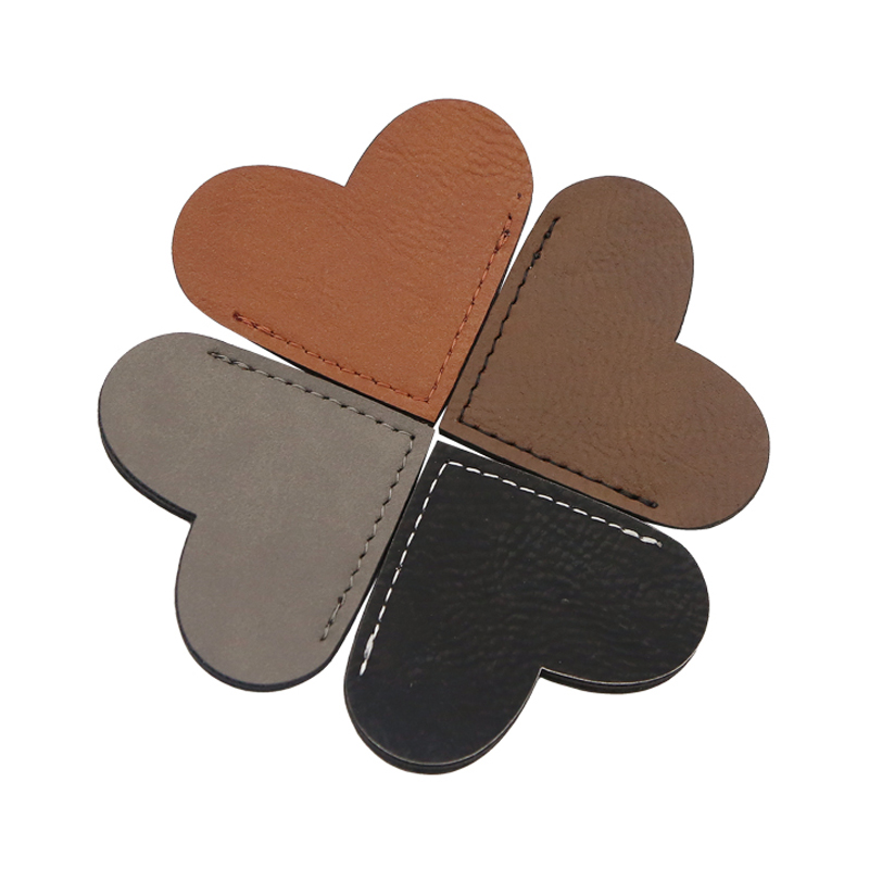 Laserable Leatherette Heart Shape Bookmark