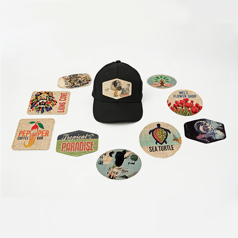 3 1/2' x 2 1/2' Burlap Sublimatable Oval Patch with Adhesive