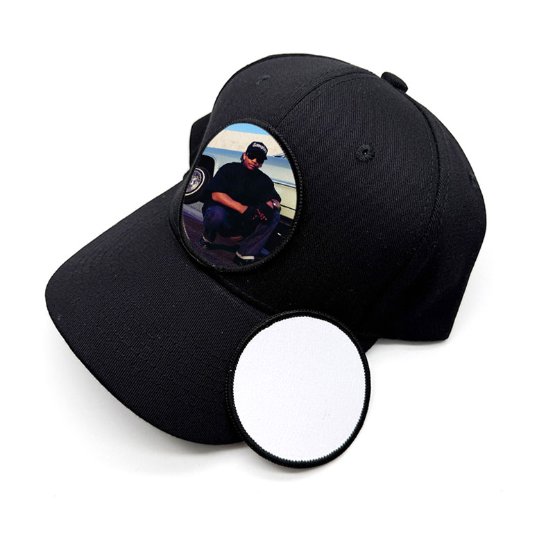 2 1/2' Round Sublimation Fabric Merrow  Patch with Adhesive