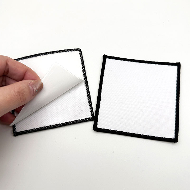 2 1/2' x 2 1/2' Square Sublimation Fabric Merrow  Patch with Adhesive