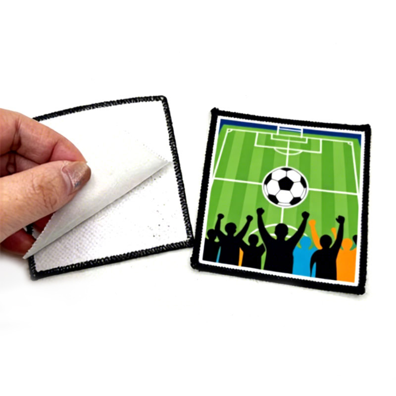 2 1/2' x 2 1/2' Square Sublimation Fabric Merrow  Patch with Adhesive