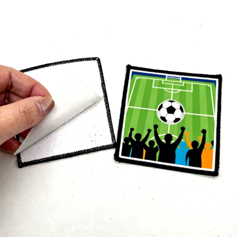 2 1/2' x 2 1/2' Square Sublimation Fabric Merrow  Patch with Adhesive