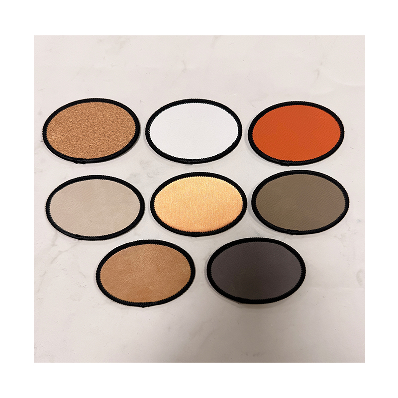 3 1/2' x 2 1/2' Oval Laserable Leatherette Merrow Patch with Adhesive