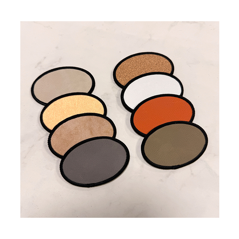 3 1/2' x 2 1/2' Oval Laserable Leatherette Merrow Patch with Adhesive