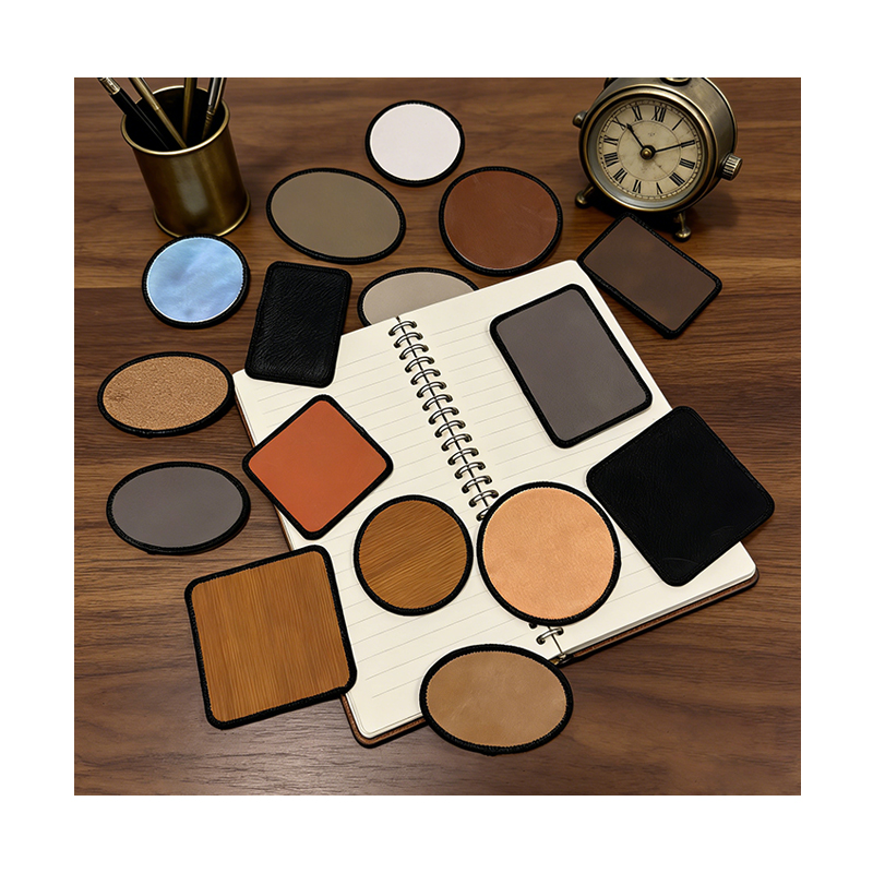 3' x 3' Square Laserable Leatherette Merrow Patch with Adhesive