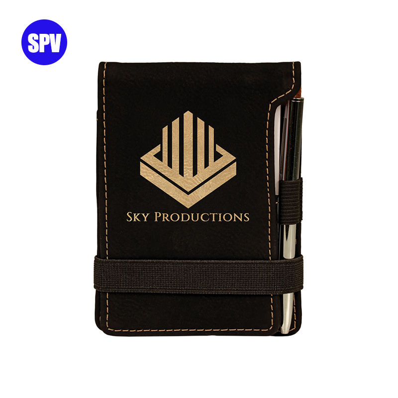 Laserable Leatherette Mini Notepad with Pen Laserable Leatherette Mini Notepad with Pen