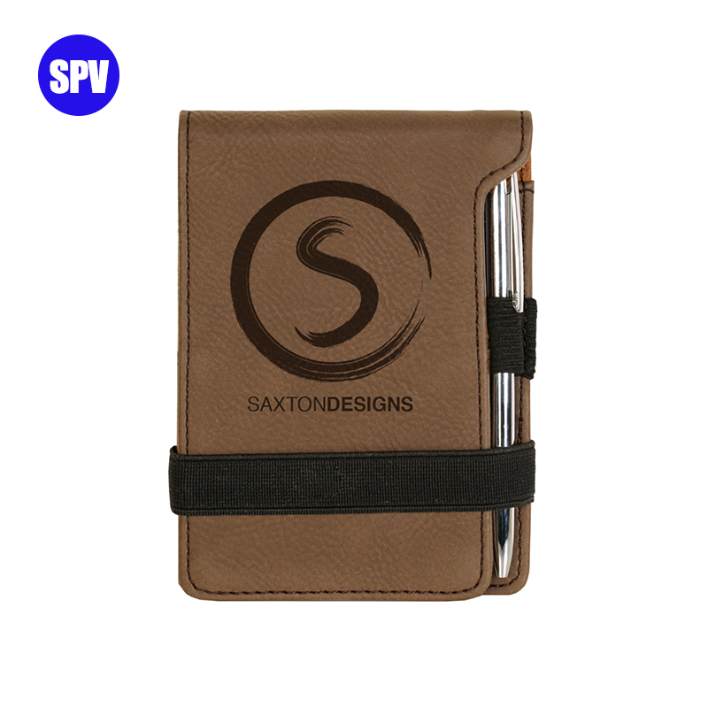 Laserable Leatherette Mini Notepad with Pen Laserable Leatherette Mini Notepad with Pen