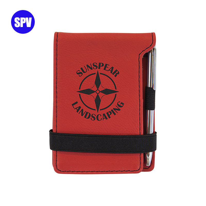 Laserable Leatherette Mini Notepad with Pen Laserable Leatherette Mini Notepad with Pen