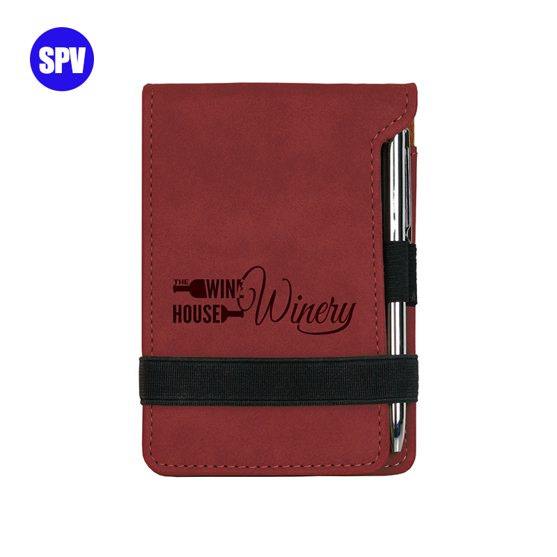 Laserable Leatherette Mini Notepad with Pen Laserable Leatherette Mini Notepad with Pen