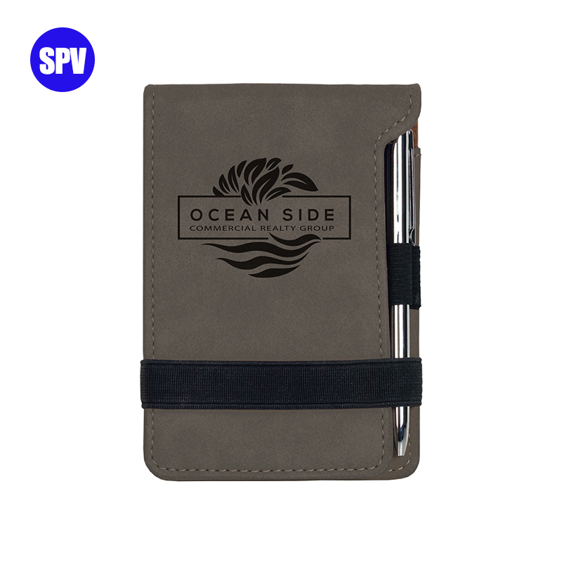 Laserable Leatherette Mini Notepad with Pen Laserable Leatherette Mini Notepad with Pen