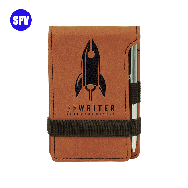 Laserable Leatherette Mini Notepad with Pen Laserable Leatherette Mini Notepad with Pen