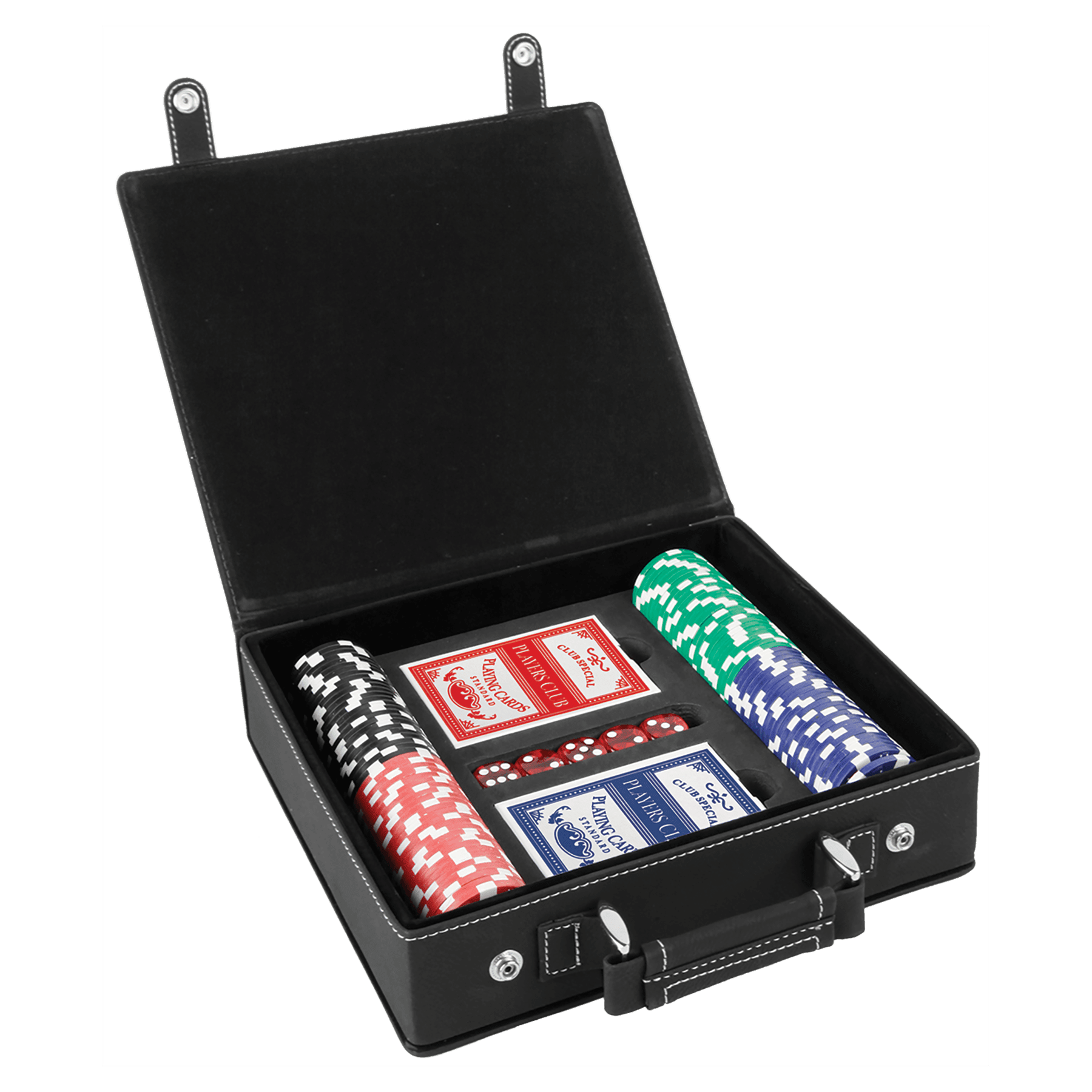 Laserable Leatherette Poker, Card and Dice Sets