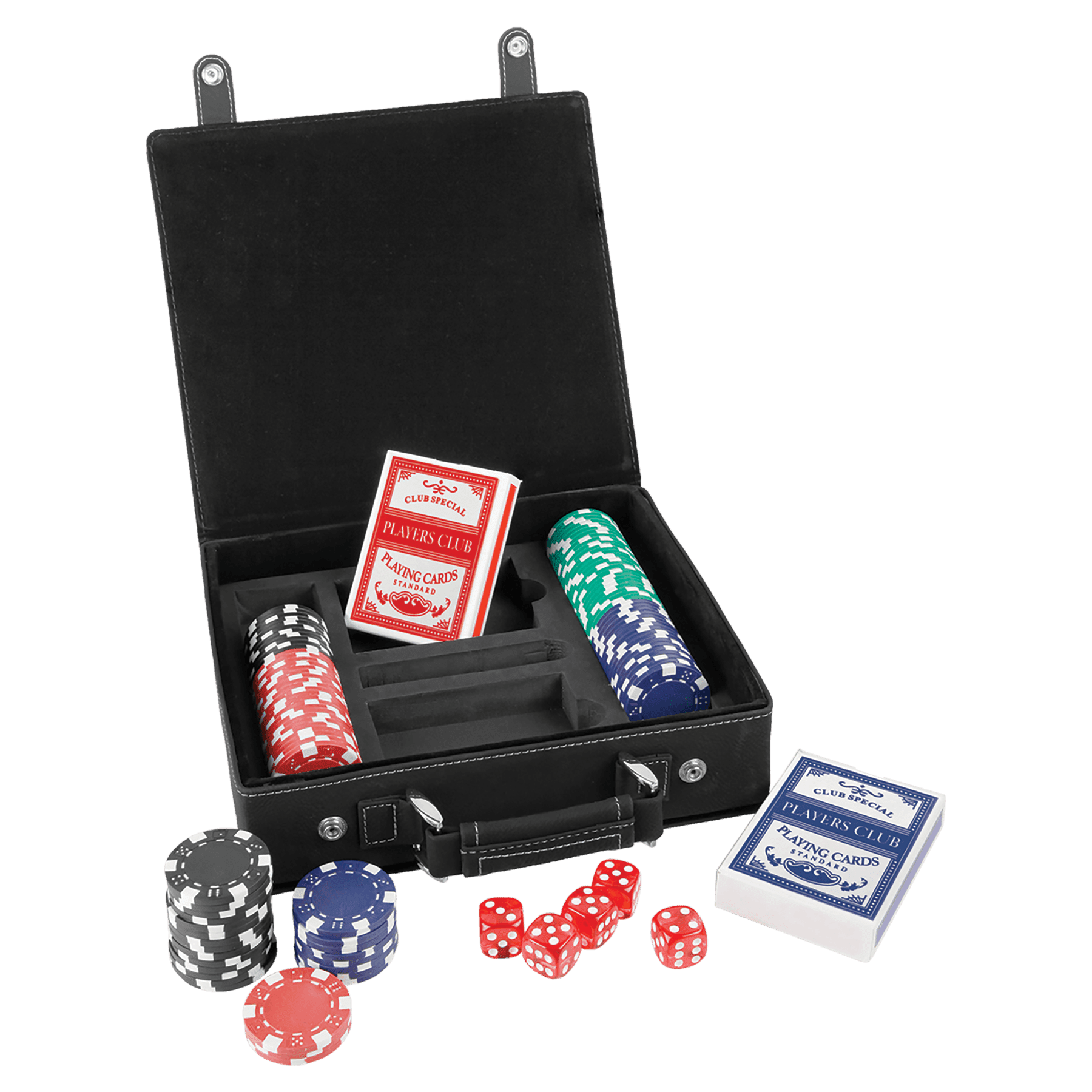 Laserable Leatherette Poker, Card and Dice Sets