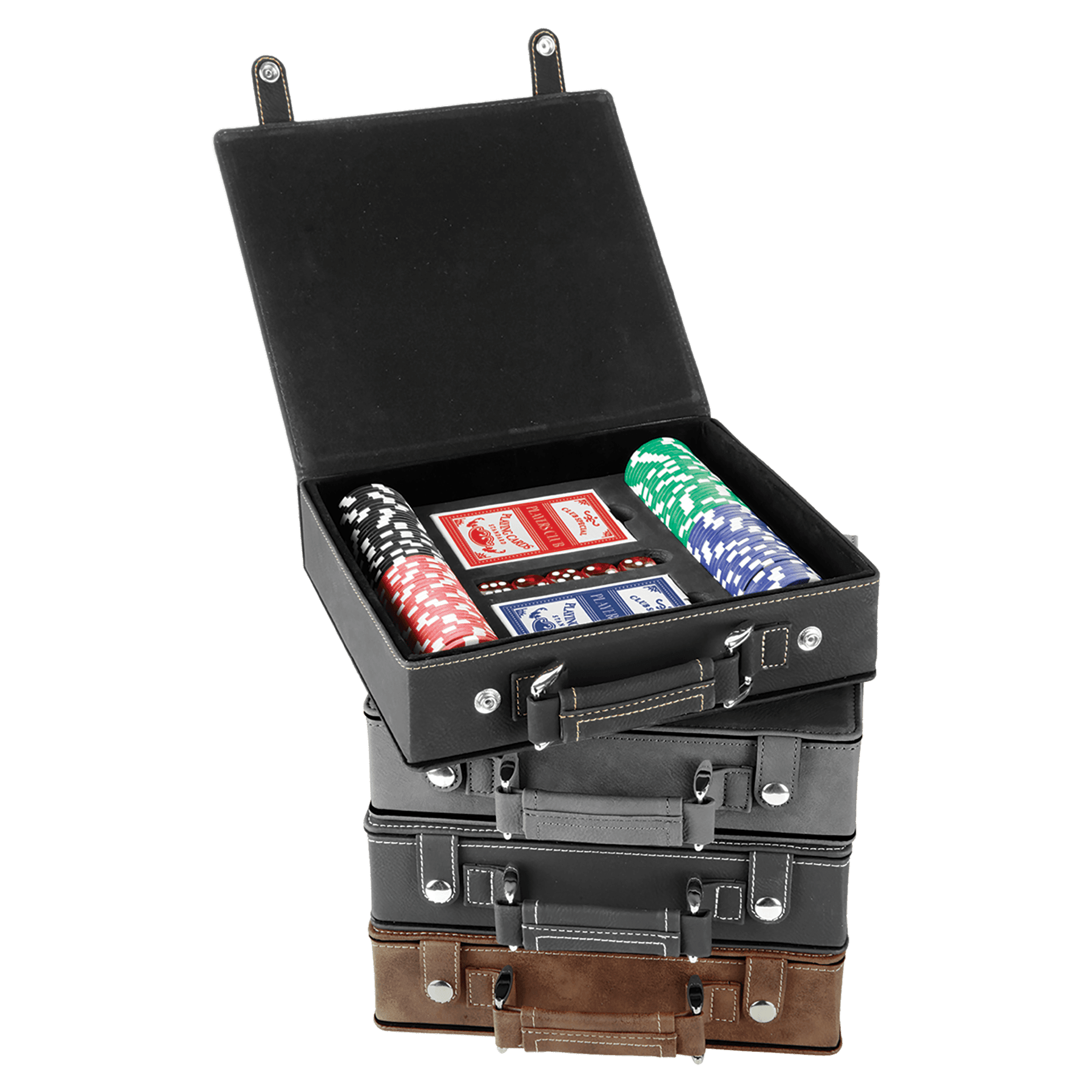 Laserable Leatherette Poker, Card and Dice Sets