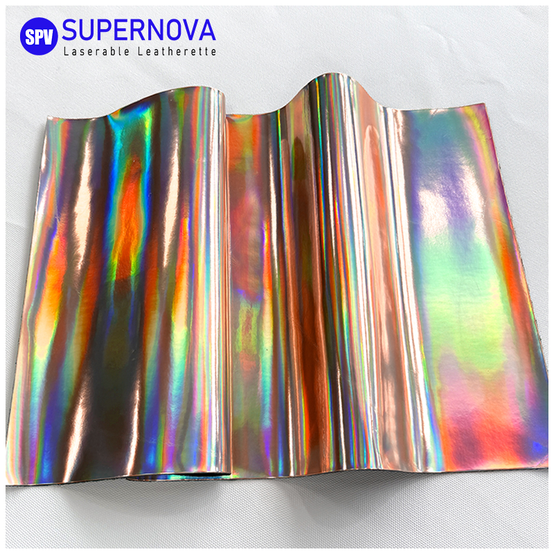 Holographic Laserable Leatherette Sheet  with adhesive/without adhesive