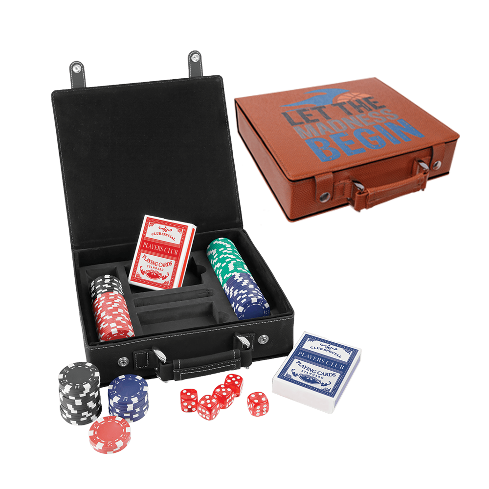 Laserable Leatherette Poker, Card and Dice Sets