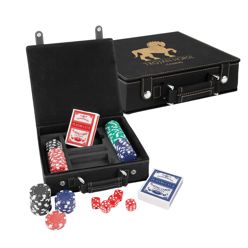 Laserable Leatherette Poker, Card and Dice Sets
