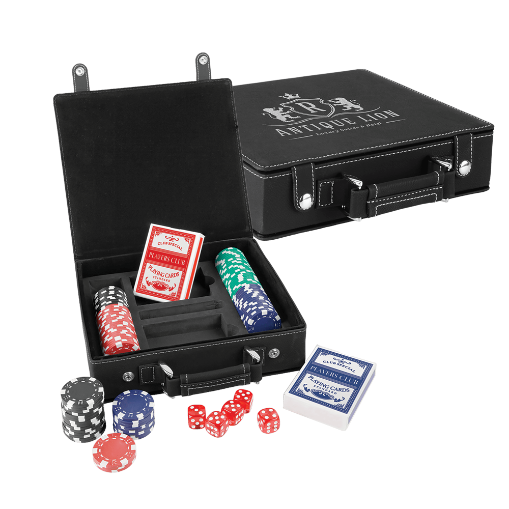Laserable Leatherette Poker, Card and Dice Sets