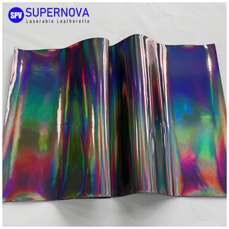 Holographic Laserable Leatherette Sheet  with adhesive/without adhesive