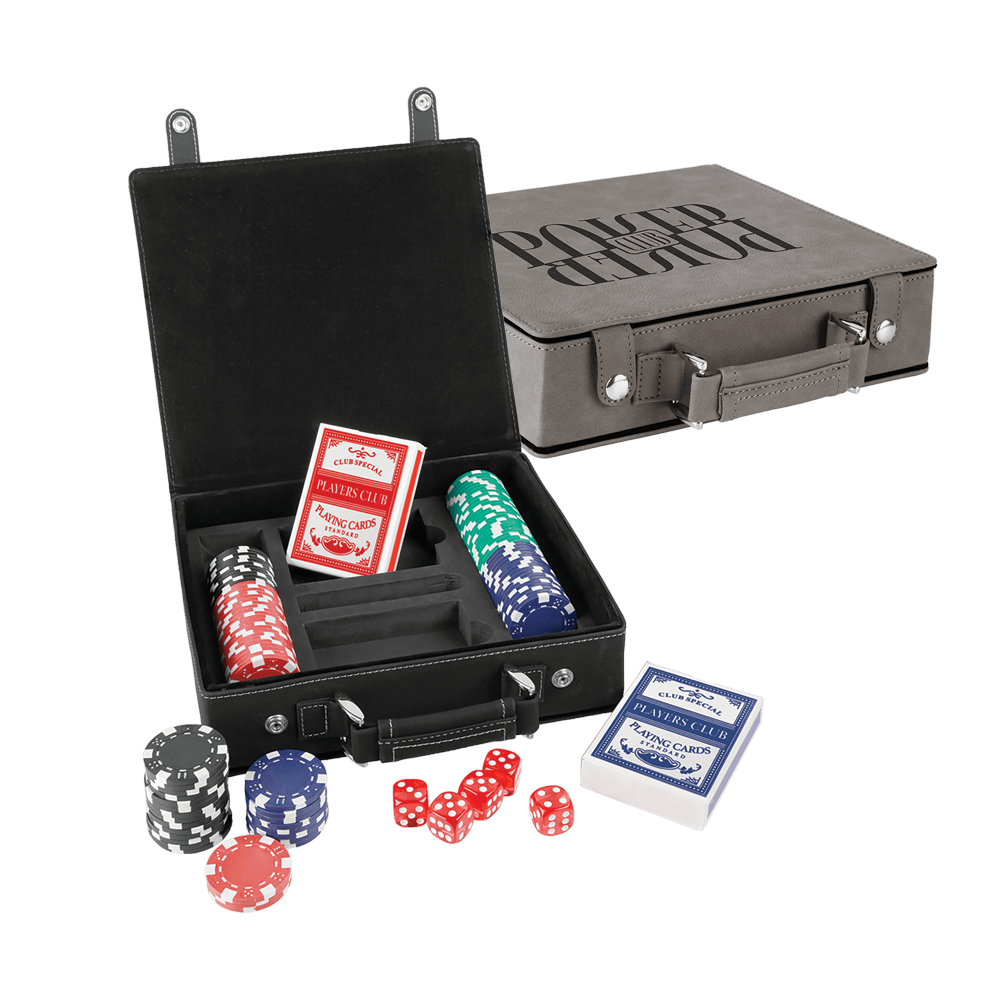 Laserable Leatherette Poker, Card and Dice Sets