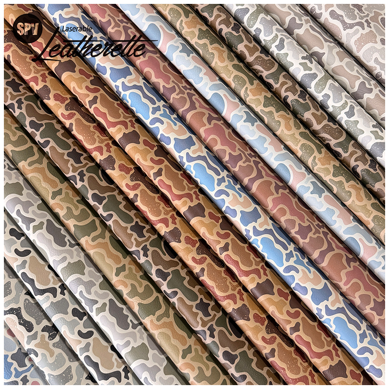 Camouflage Laserable Leatherette Sheet  with adhesive/without adhesive