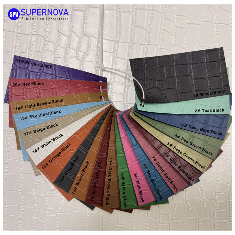 Crocodile Embossed Laserable Leatherette Sheet  with adhesive/without adhesive