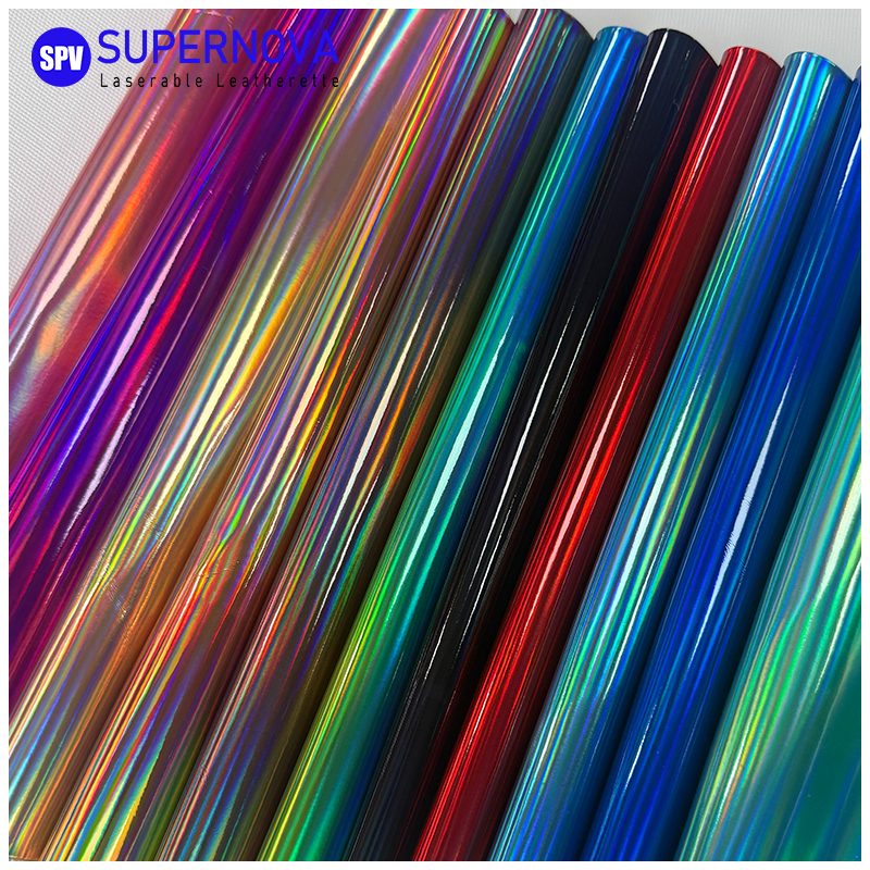 Holographic Laserable Leatherette Sheet  with adhesive/without adhesive