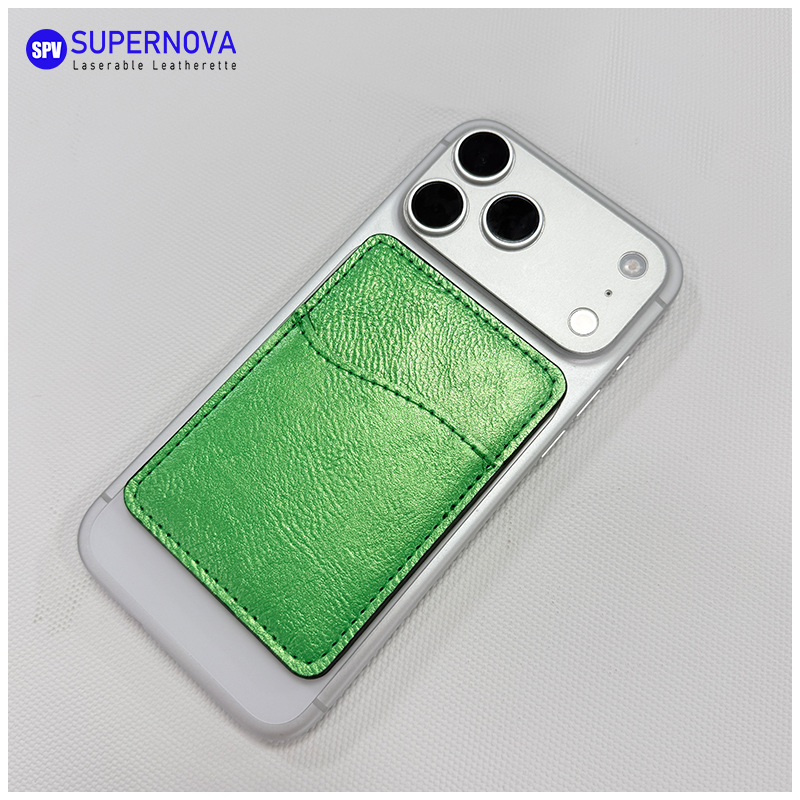 Laserable Leatherette Phone Card Holder with Magnet