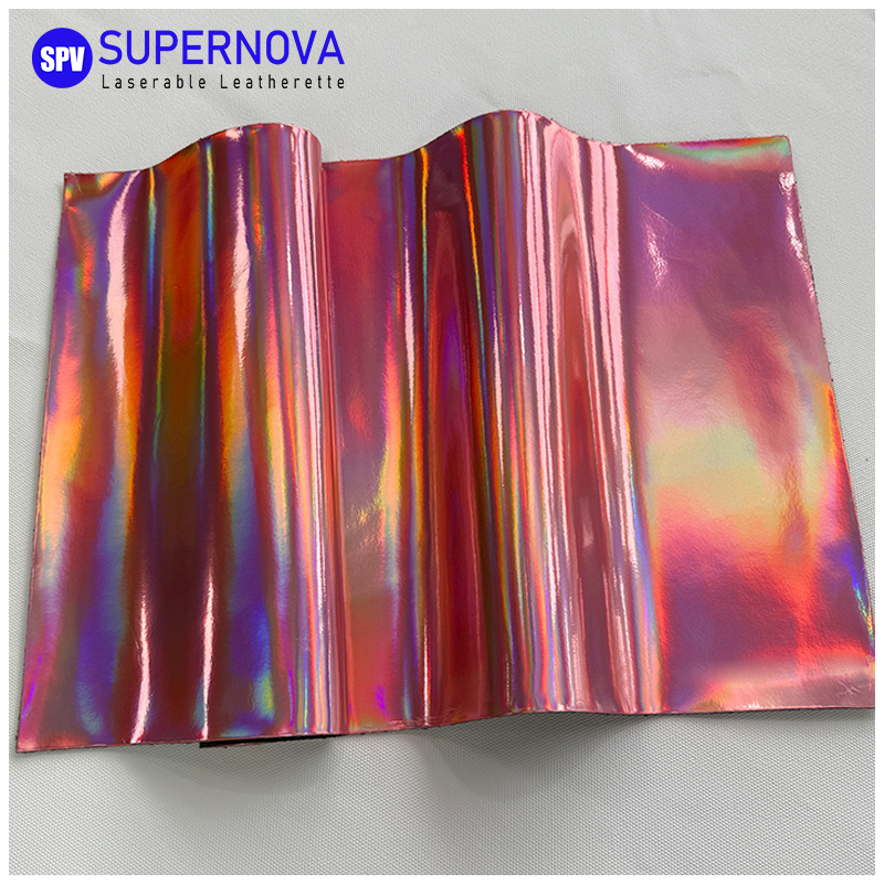 Holographic Laserable Leatherette Sheet  with adhesive/without adhesive