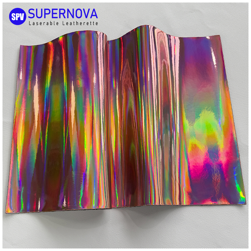 Holographic Laserable Leatherette Sheet  with adhesive/without adhesive