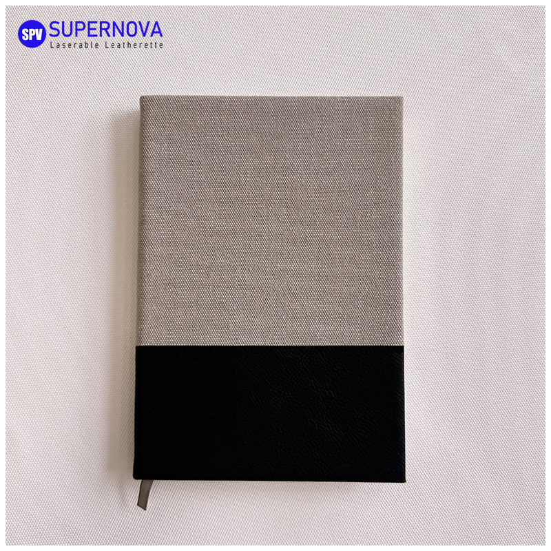 Split Laserable Leatherette & Canvas Notebook Split Laserable Leatherette & Canvas Notebook