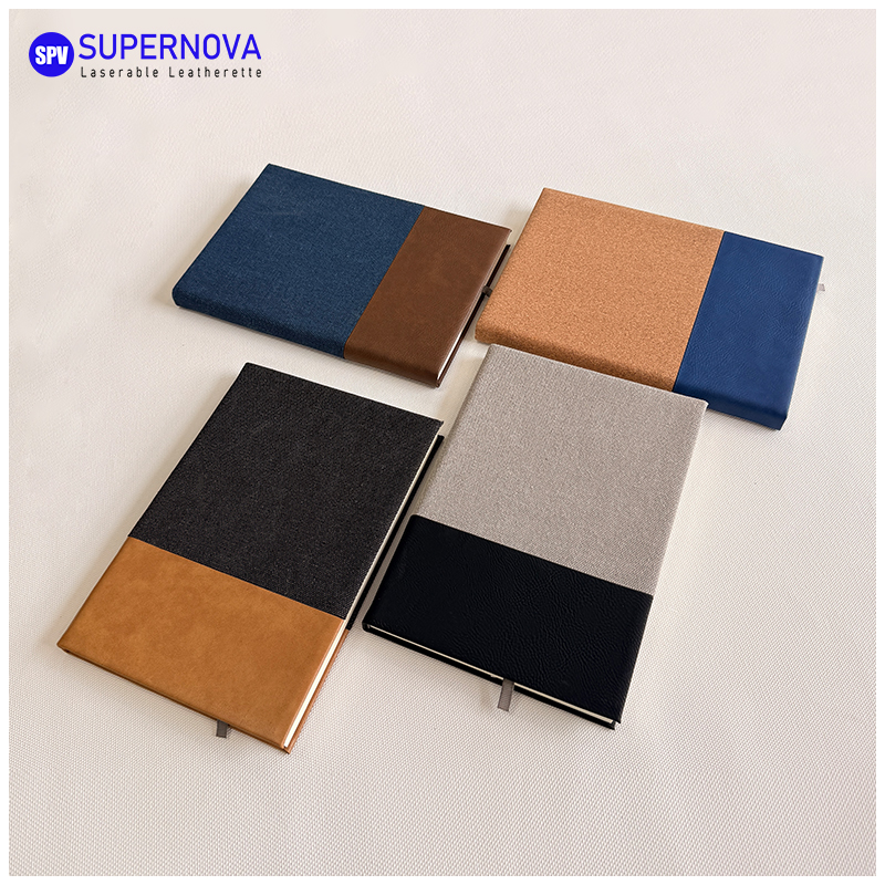 Split Laserable Leatherette & Canvas Notebook Split Laserable Leatherette & Canvas Notebook